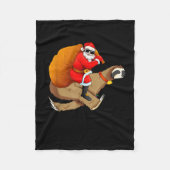 Funny Santa Claus Riding Sloth Christmas Boys Men  Fleecedecke (Vorderseite)