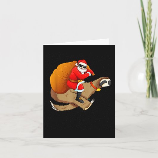 Funny Santa Claus Riding Sloth Christmas Boys Men Karte (Vorderseite)