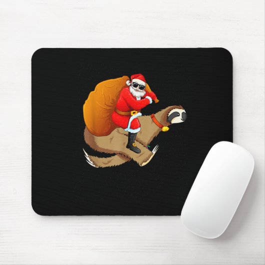Funny Santa Claus Riding Sloth Christmas Boys Men Mousepad (Mit Mouse)