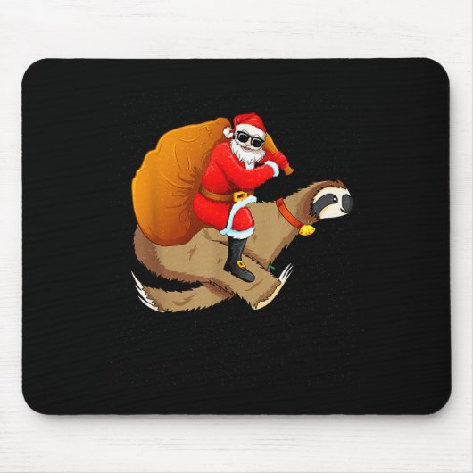 Funny Santa Claus Riding Sloth Christmas Boys Men Mousepad (Vorne)