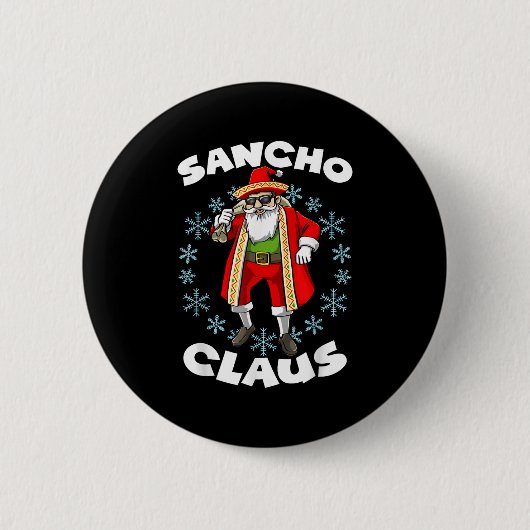 Funny Santa Claus Sancho Mexikanischer Weihnachtsm Button (Vorderseite)