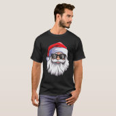 Funny Santa Claus sieht Sonnenbrille mit Hutbart T-Shirt (Vorne ganz)