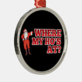 Funny Santa Claus Silbernes Ornament (Rechts)