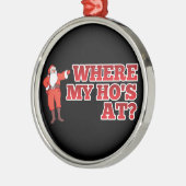 Funny Santa Claus Silbernes Ornament (Links)