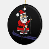 Funny Santa Claus Skifahren Weihnachten Keramik Ornament (Links)