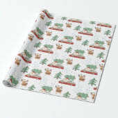 Funny Santa Claus Snowy Forrest Weihnachten Geschenkpapier (Ungerollt)
