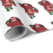 Funny Santa Claus Strawberries Bauer Geschenkpapier (Rolleneckpunkt)
