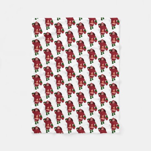 Funny Santa Claus Strawberry Bauer Fleecedecke (Vorderseite)