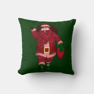 Funny Santa Claus Strawberry Bauer Kissen