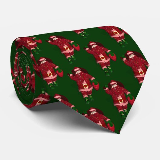 Funny Santa Claus Strawberry Bauer Krawatte (Gerollt)