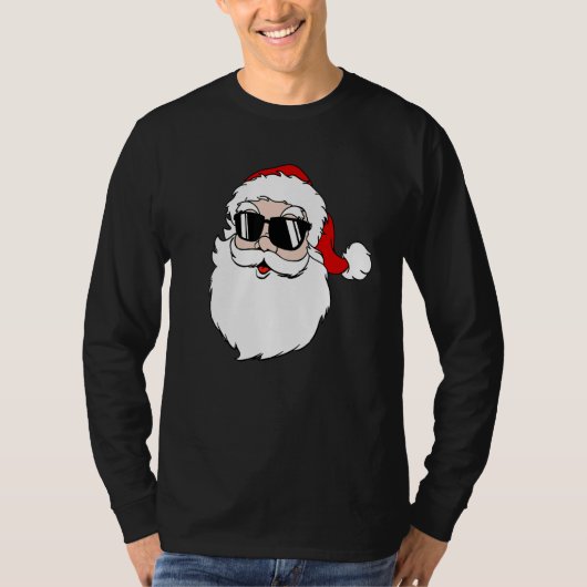 Funny Santa Claus Sunglasses Retro Xmas Christmas T-Shirt (Vorderseite)
