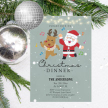 Funny Santa Claus Tanz Weihnachts-Abendessen