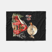 Funny Santa Claus Tractor Cows Farm Farmer Christm Fleecedecke (Vorderseite (Horizontal))