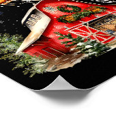 Funny Santa Claus Tractor Cows Farm Farmer Christm Poster (Ecke)