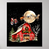 Funny Santa Claus Tractor Cows Farm Farmer Christm Poster (Vorne)
