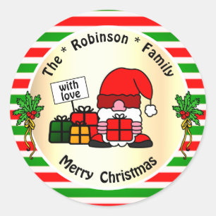 Funny Santa Claus Traditionelles, farbiges Weihnac Runder Aufkleber