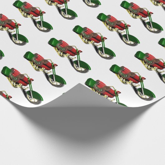 Funny Santa Claus' Trike Geschenkpapier (Ecke)