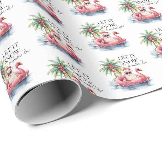 Funny Santa Claus Tropical Beach Weihnachten Geschenkpapier (Rolleneckpunkt)