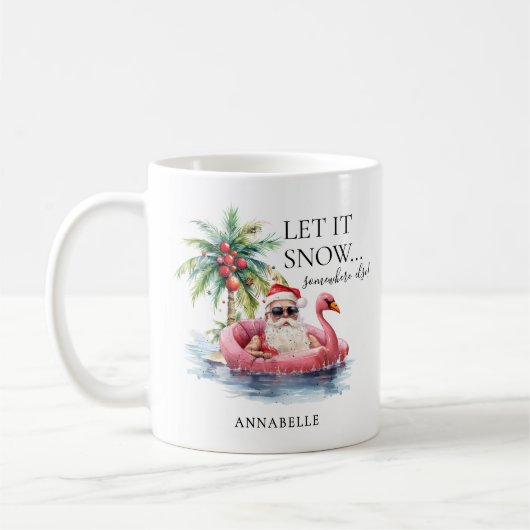 Funny Santa Claus Tropical Beach Weihnachten Kaffeetasse (Links)
