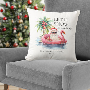 Funny Santa Claus Tropical Beach Weihnachten Kissen