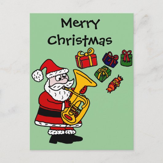 Funny Santa Claus Tuba Weihnachten (Vorderseite)