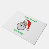 Funny Santa Claus überrascht Sie Gewollt, was Fußmatte (Schrägansicht)