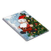 Funny Santa Claus und dekorierte Weihnachtsbaum Notizblock (Rechte Seite)