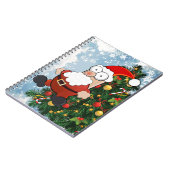 Funny Santa Claus und dekorierte Weihnachtsbaum Notizblock (Linke Seite)