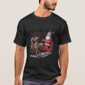 Funny Santa Claus und Reindeer Sleigh Robot Christ T-Shirt (Vorderseite)