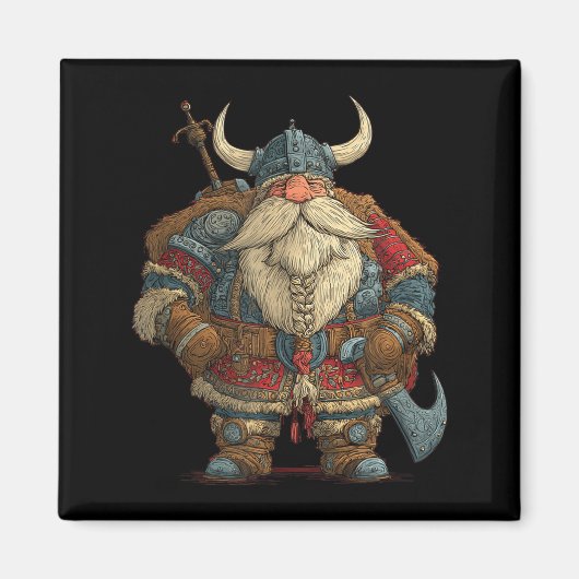 Funny Santa Claus Viking Costume For Boys And Girl Magnet (Vorne)