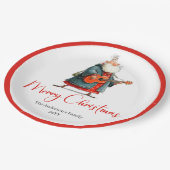 Funny Santa Claus Watercolor Christmas Plates Pappteller (Schrägansicht)