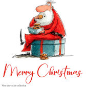 Funny Santa Claus Watercolor Holiday Napkins Serviette