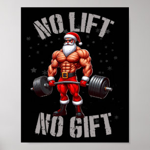 Funny Santa Claus Weightlift kein Lift kein Gesche Poster