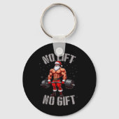 Funny Santa Claus Weightlift kein Lift kein Gesche Schlüsselanhänger (Vorderseite)