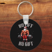 Funny Santa Claus Weightlift kein Lift kein Gesche Schlüsselanhänger (Vorderseite)