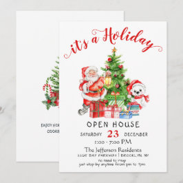 Funny Santa Claus Weihnachtsfeiertag Open House Einladung