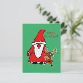 Funny Santa Claus with baby moose (Stehend Vorderseite)