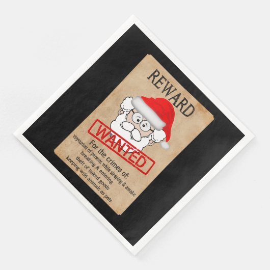 Funny Santa Claus Wollte Poster Serviette (Ecke)