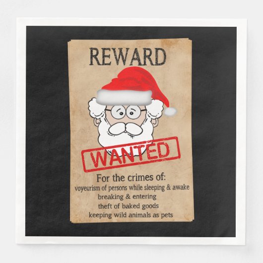 Funny Santa Claus Wollte Poster Serviette (Vorderseite)