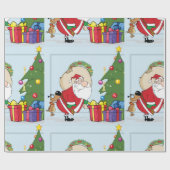 Funny Santa Claus Wrapping Paper Geschenkpapier (Flach)
