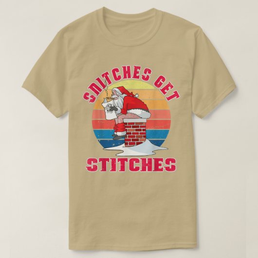 Funny Santa Claus Xmas Familie Pajamas Snitches be T-Shirt (Design vorne)