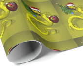 Funny Santa Claus Yellow Dragon Geschenkpapier (Rolleneckpunkt)
