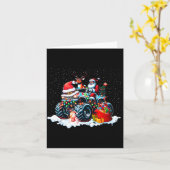 Funny Santa Clause Riding Monster Red Truck Xmas T Karte (Gelbe Blume)
