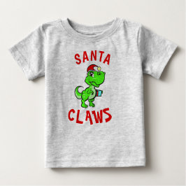 Funny Santa Claws Dinosaur Baby's 1st Christmas Baby T-shirt