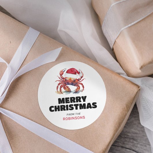 Funny Santa Claws Weihnachten Runder Aufkleber