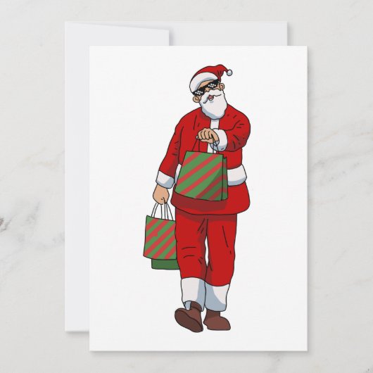 Funny Santa Clubs Shopping Feiertagskarte (Vorderseite)