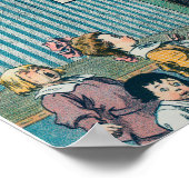 Funny Santa Clubs Vintager Kunstferien Poster (Ecke)