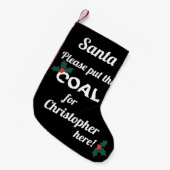 Funny Santa Coal Kleiner Weihnachtsstrumpf (Vorderansicht (hängend))