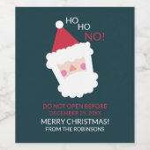 Funny Santa Contemporary Christmas Weinetikett (Einzelnes Label)