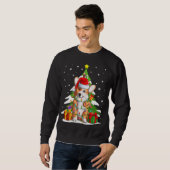 Funny Santa Corgi Dog Weihnachtsbaum Geschenke Wei Sweatshirt (Vorne ganz)
